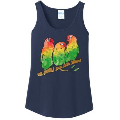 Watercolor Parrots Ladies Essential Tank