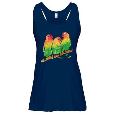 Watercolor Parrots Ladies Essential Flowy Tank