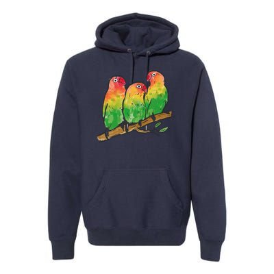 Watercolor Parrots Premium Hoodie