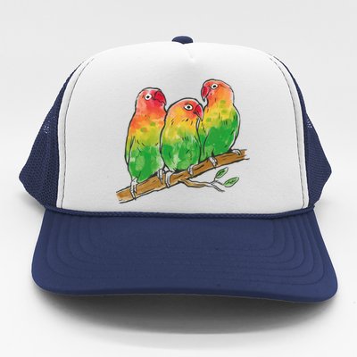 Watercolor Parrots Trucker Hat