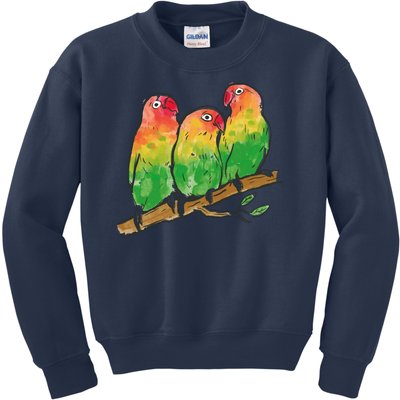 Watercolor Parrots Kids Sweatshirt