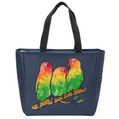 Watercolor Parrots Zip Tote Bag