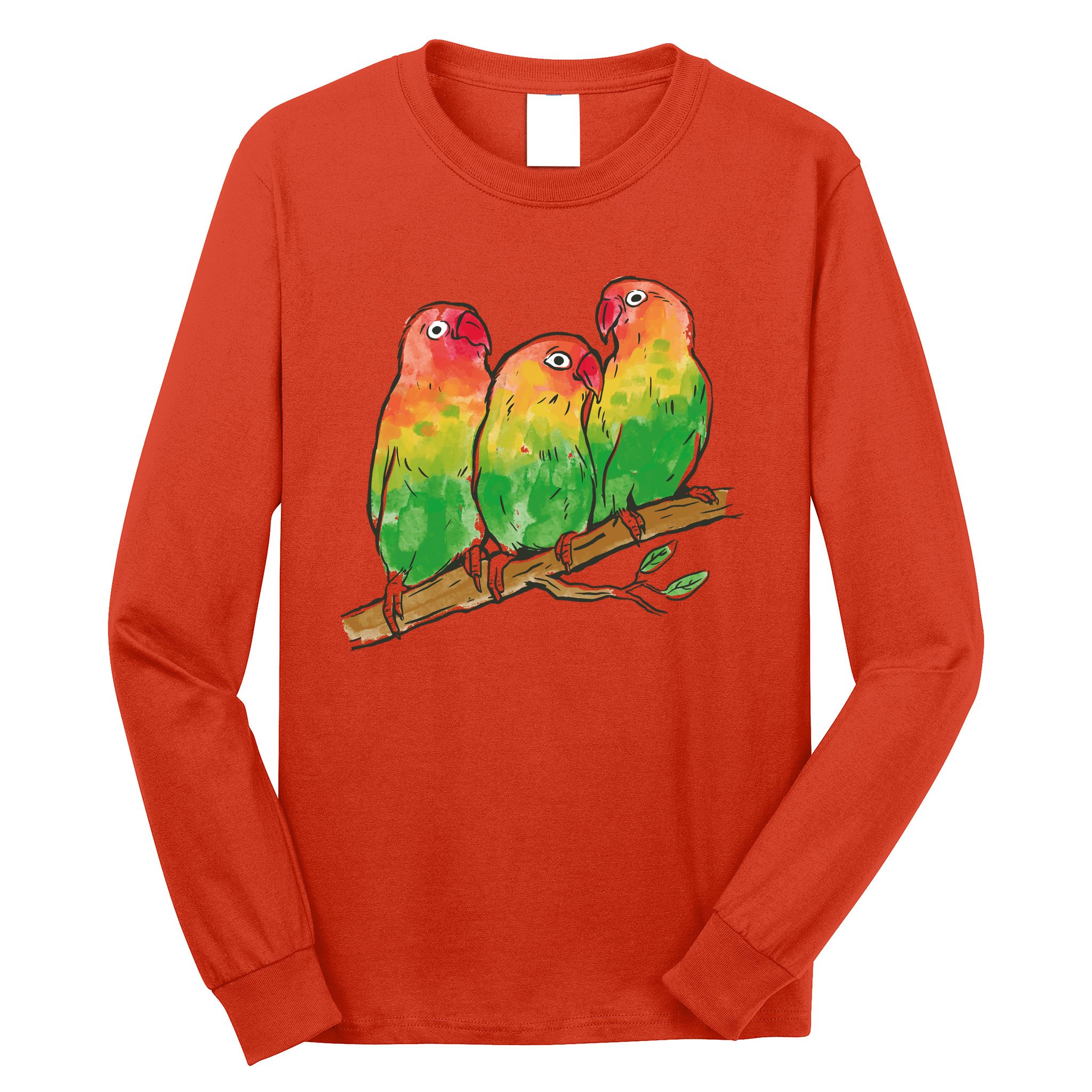 Watercolor Parrots Long Sleeve Shirt