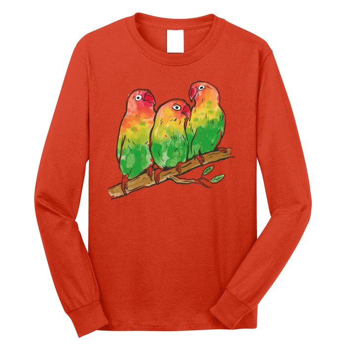 Watercolor Parrots Long Sleeve Shirt