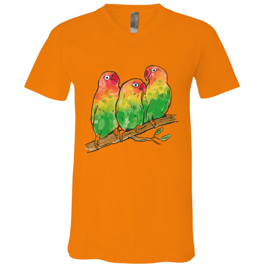 Watercolor Parrots V-Neck T-Shirt