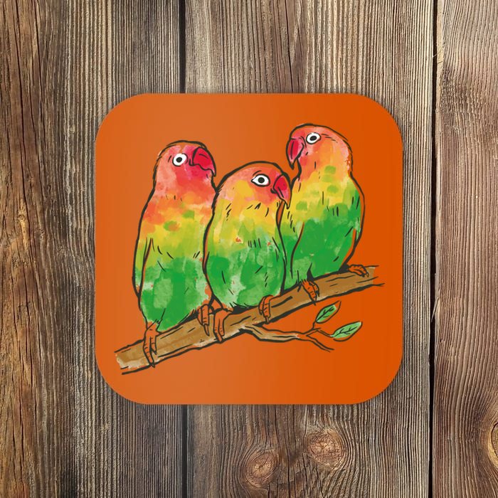 Watercolor Parrots Coaster