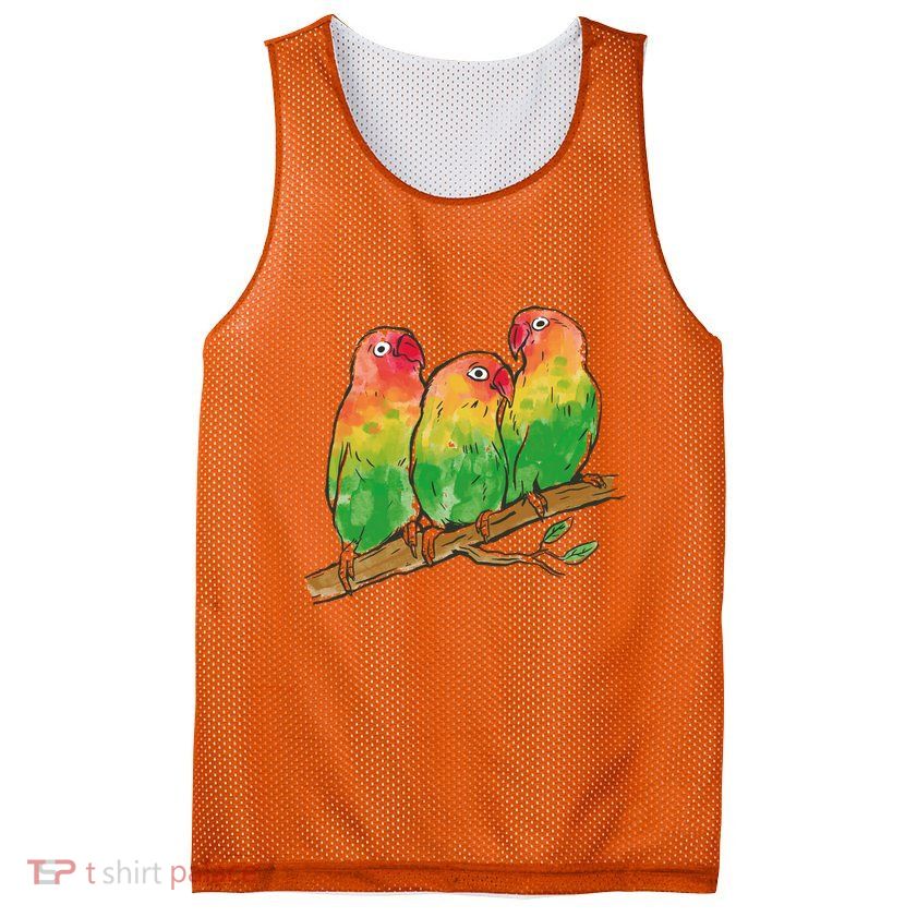 Watercolor Parrots Mesh Reversible Basketball Jersey Tank