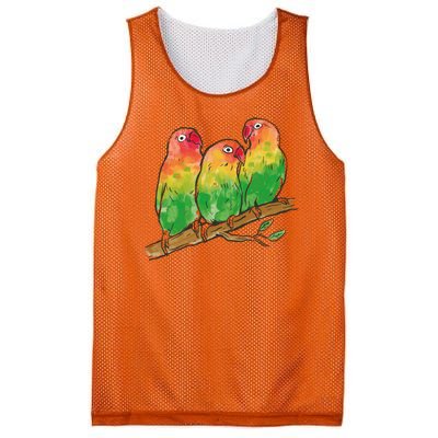 Watercolor Parrots Mesh Reversible Basketball Jersey Tank