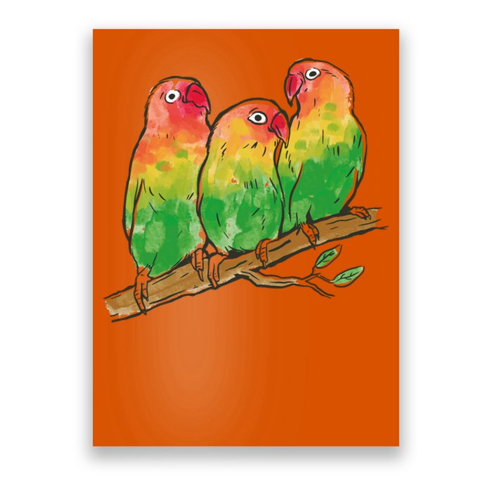 Watercolor Parrots Poster