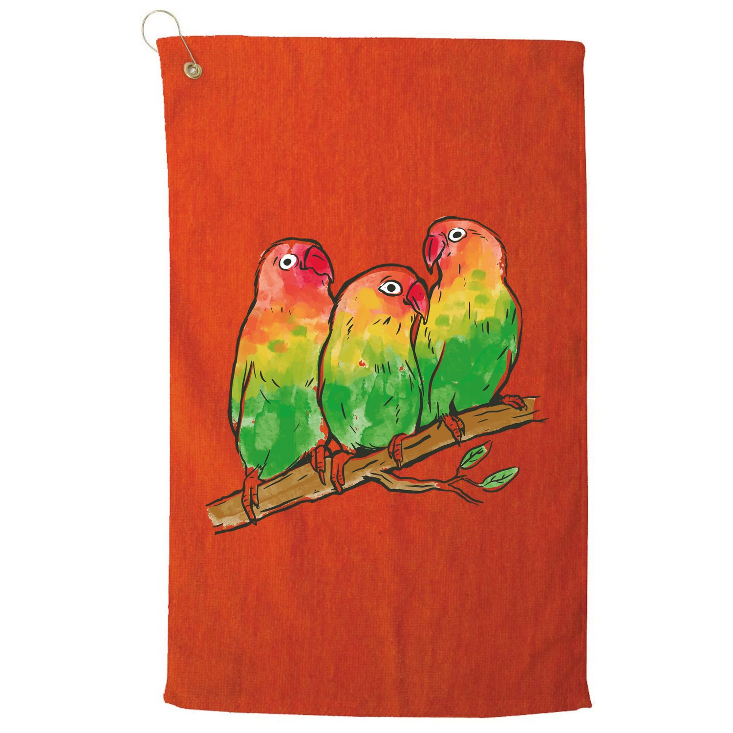 Watercolor Parrots Golf Towel