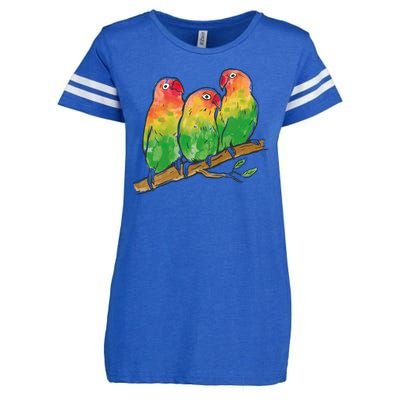 Watercolor Parrots Enza Ladies Jersey Football T-Shirt