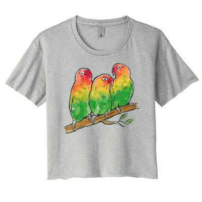 Watercolor Parrots Women's Crop Top Tee