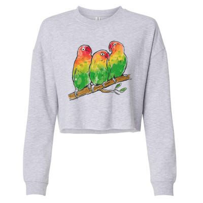 Watercolor Parrots Cropped Pullover Crew