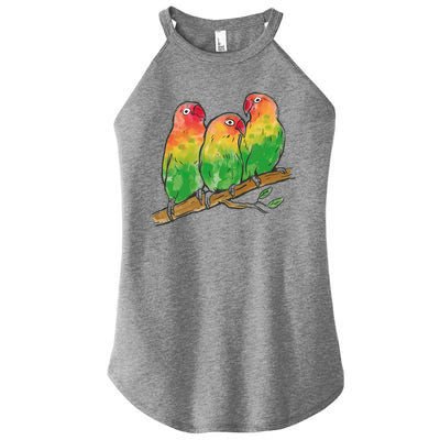 Watercolor Parrots Women’s Perfect Tri Rocker Tank