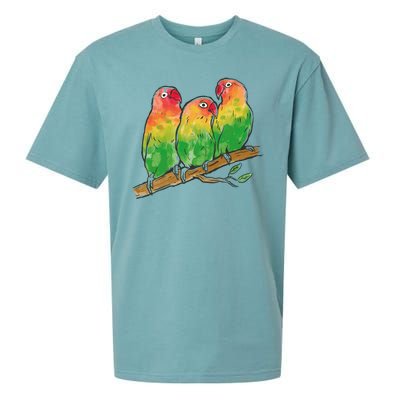 Watercolor Parrots Sueded Cloud Jersey T-Shirt