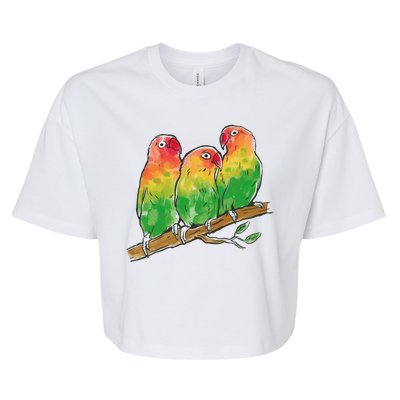 Watercolor Parrots Bella+Canvas Jersey Crop Tee