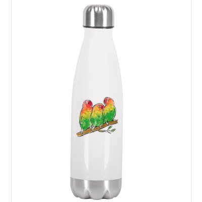 Watercolor Parrots Stainless Steel Insulated Water Bottle