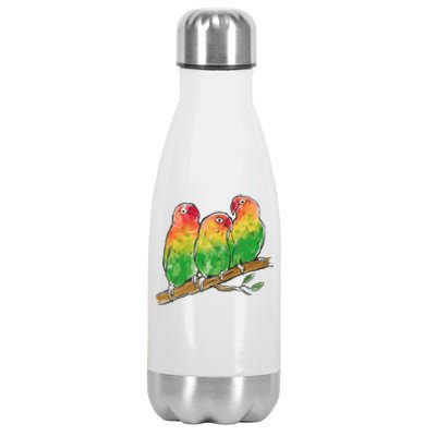 Watercolor Parrots Stainless Steel Insulated Water Bottle