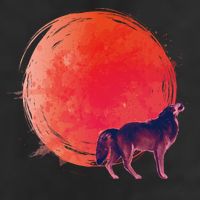 Watercolor Red Moon and Howling Wolf Tumbler