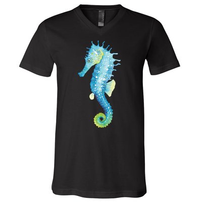 Watercolor Seahorse V-Neck T-Shirt