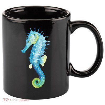 Watercolor Seahorse 11oz C Handle Ceramic Mug