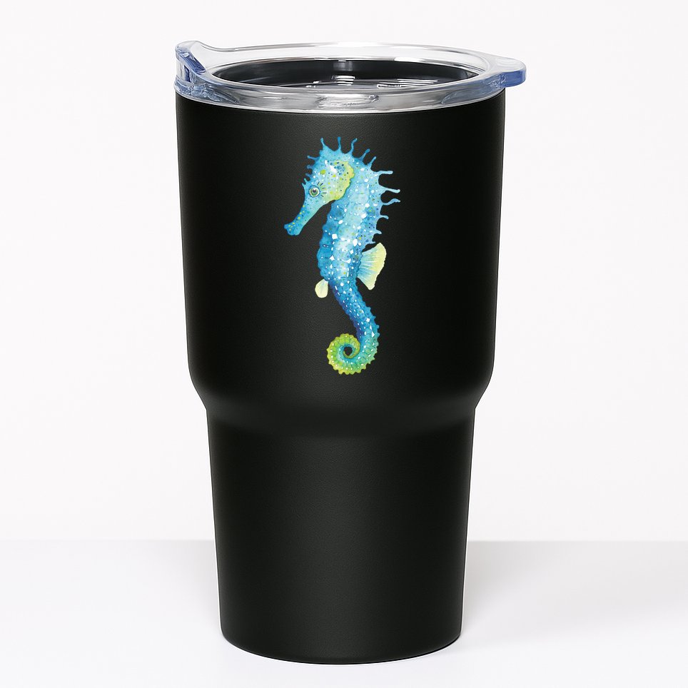 Watercolor Seahorse Tumbler