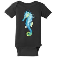 Watercolor Seahorse Baby Bodysuit