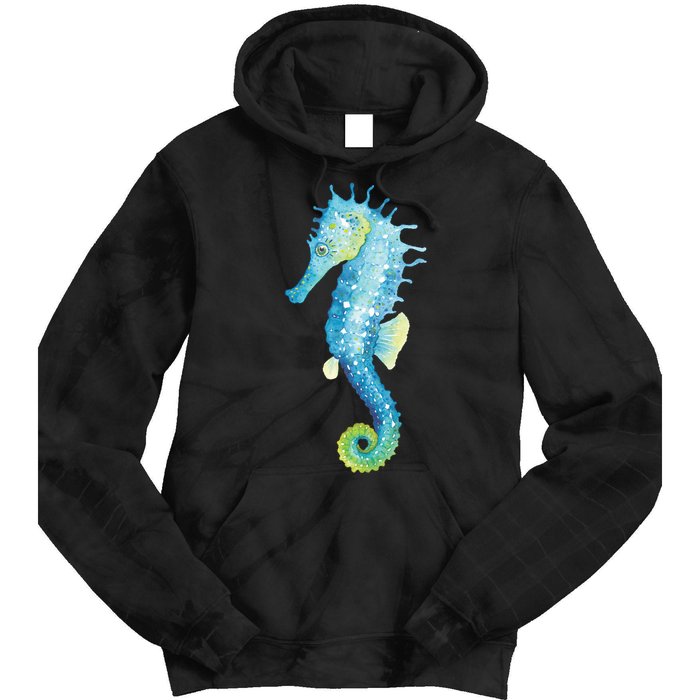 Watercolor Seahorse Tie Dye Hoodie