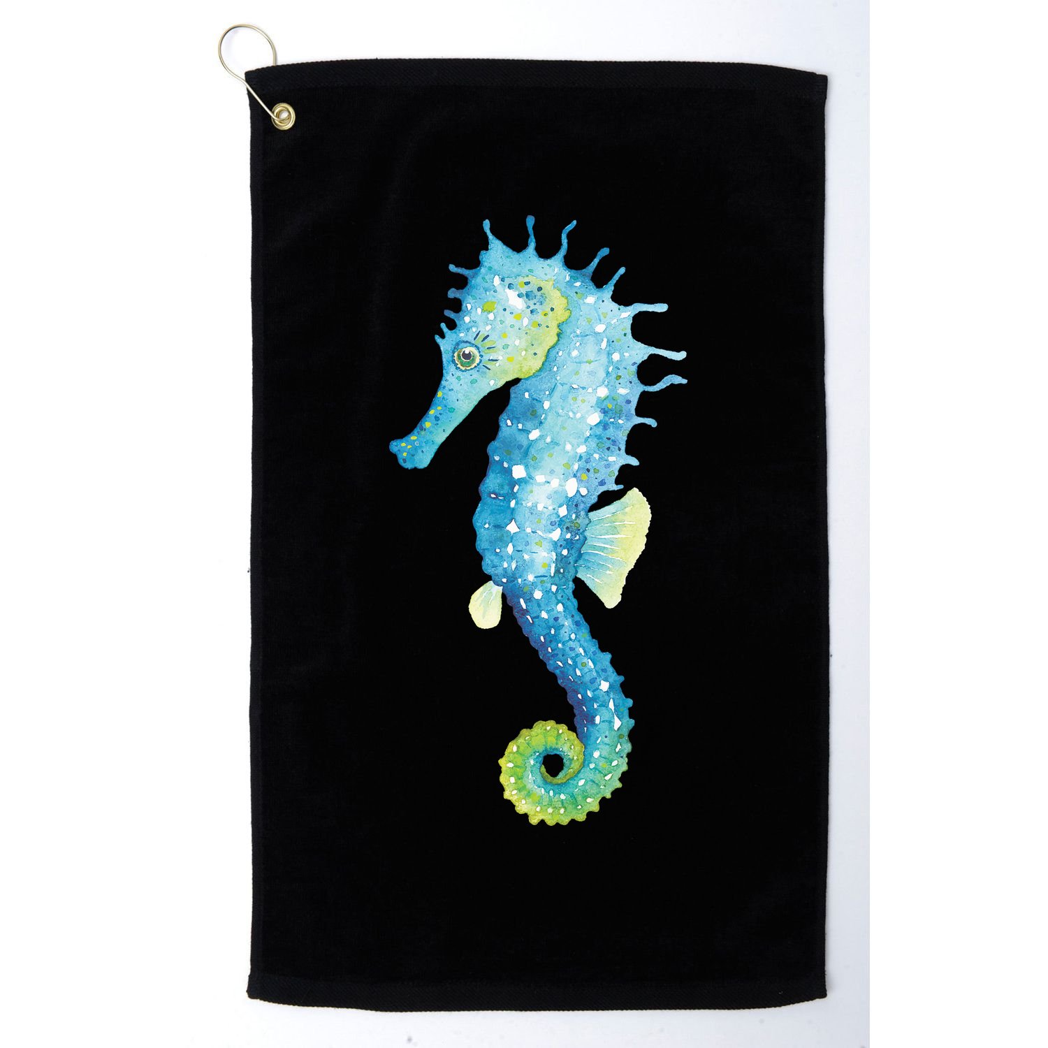 Watercolor Seahorse Golf Towel