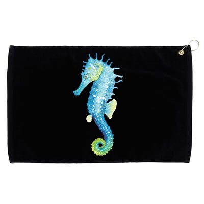 Watercolor Seahorse Grommeted Golf Towel