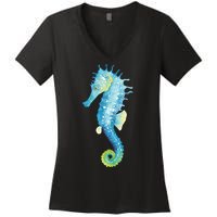 Watercolor Seahorse Women's V-Neck T-Shirt