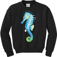 Watercolor Seahorse Kids Sweatshirt