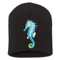 Watercolor Seahorse Short Acrylic Beanie