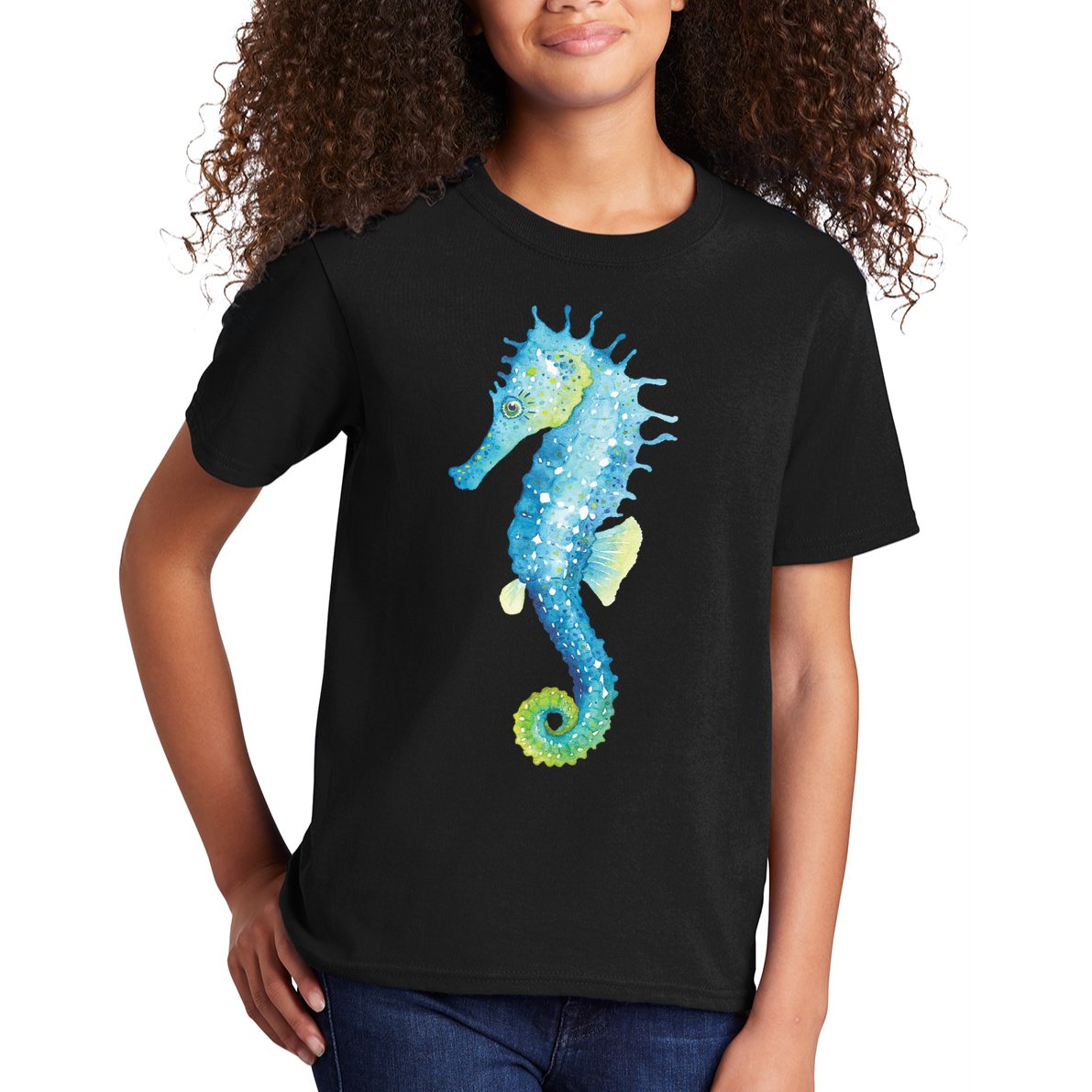 Watercolor Seahorse Kids T-Shirt