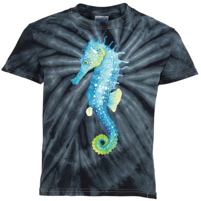 Watercolor Seahorse Kids Tie-Dye T-Shirt