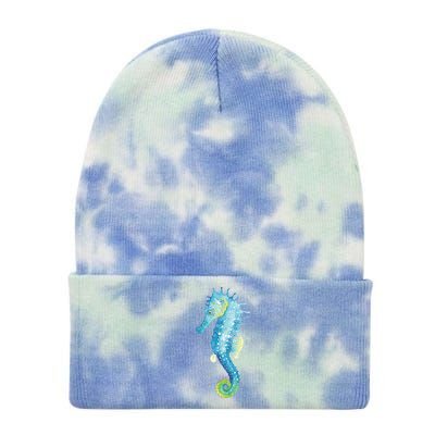 Watercolor Seahorse Tie Dye 12in Knit Beanie