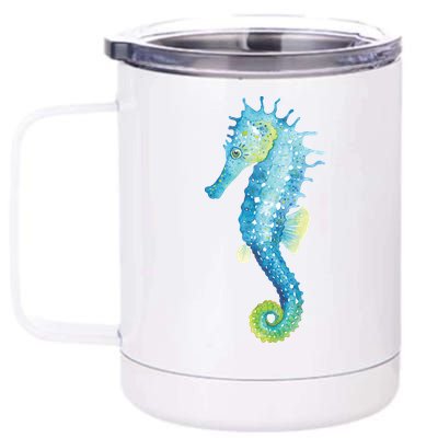 Watercolor Seahorse 12 oz Stainless Steel Tumbler Cup