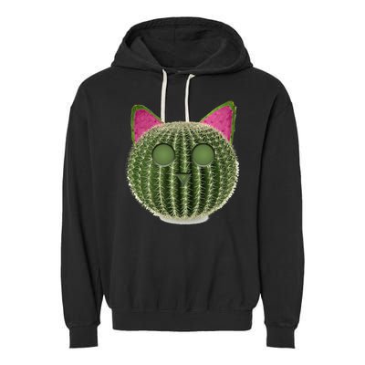 Watermelon Cactus Cat Catcus Garment-Dyed Fleece Hoodie