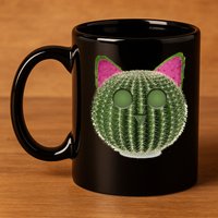 Watermelon Cactus Cat Catcus 11oz C Handle Ceramic Mug