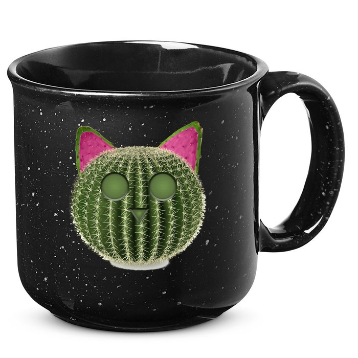 Watermelon Cactus Cat Catcus 15oz Campfire Ceramic Mug