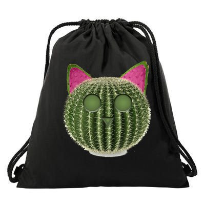 Watermelon Cactus Cat Catcus Drawstring Bag