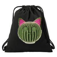 Watermelon Cactus Cat Catcus Drawstring Bag