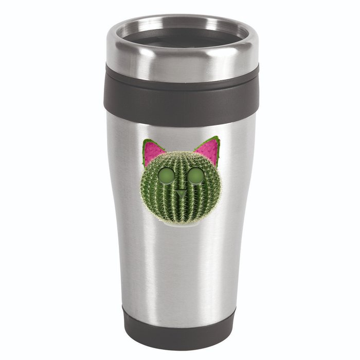 Watermelon Cactus Cat Catcus 16oz Travel Tumbler
