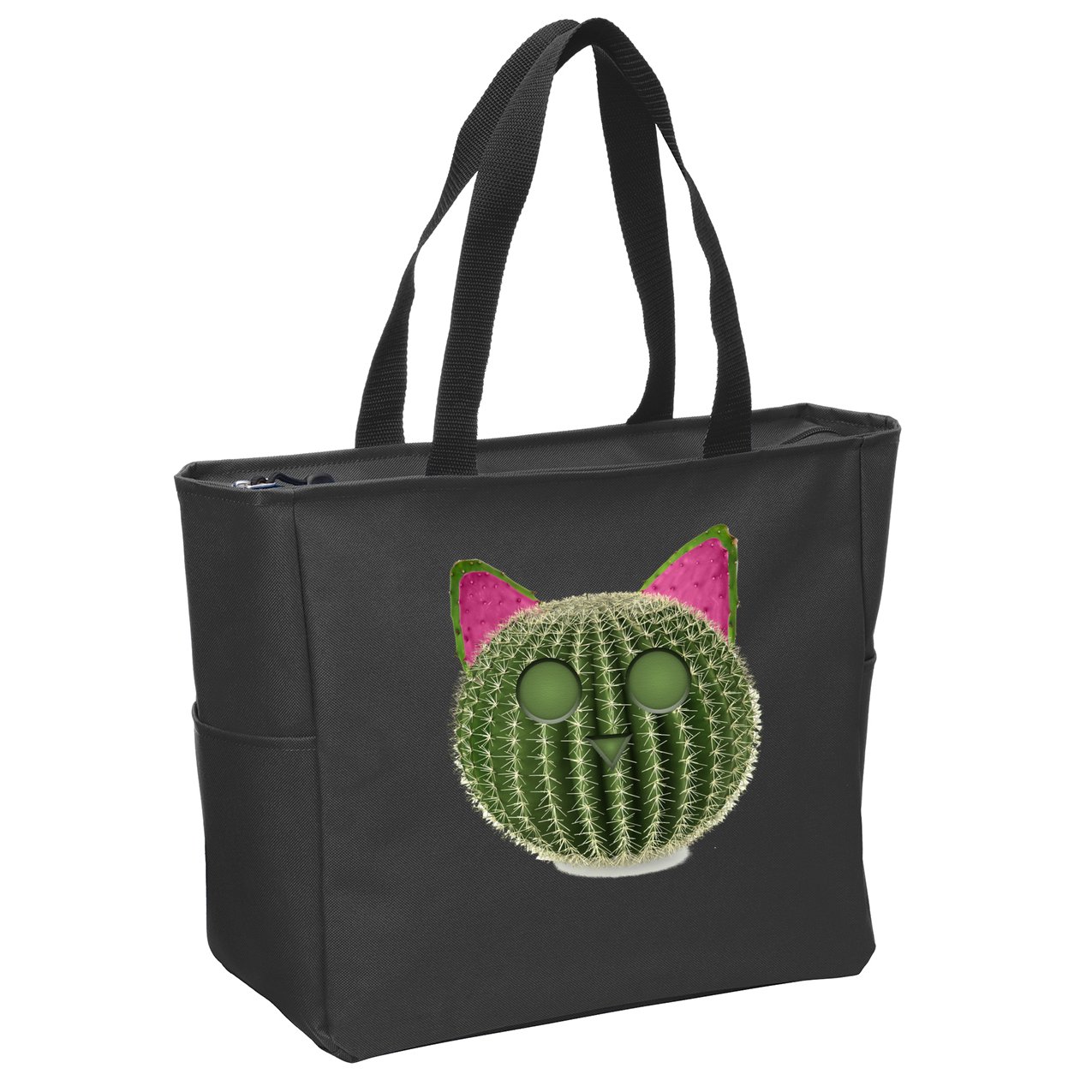 Watermelon Cactus Cat Catcus Zip Tote Bag