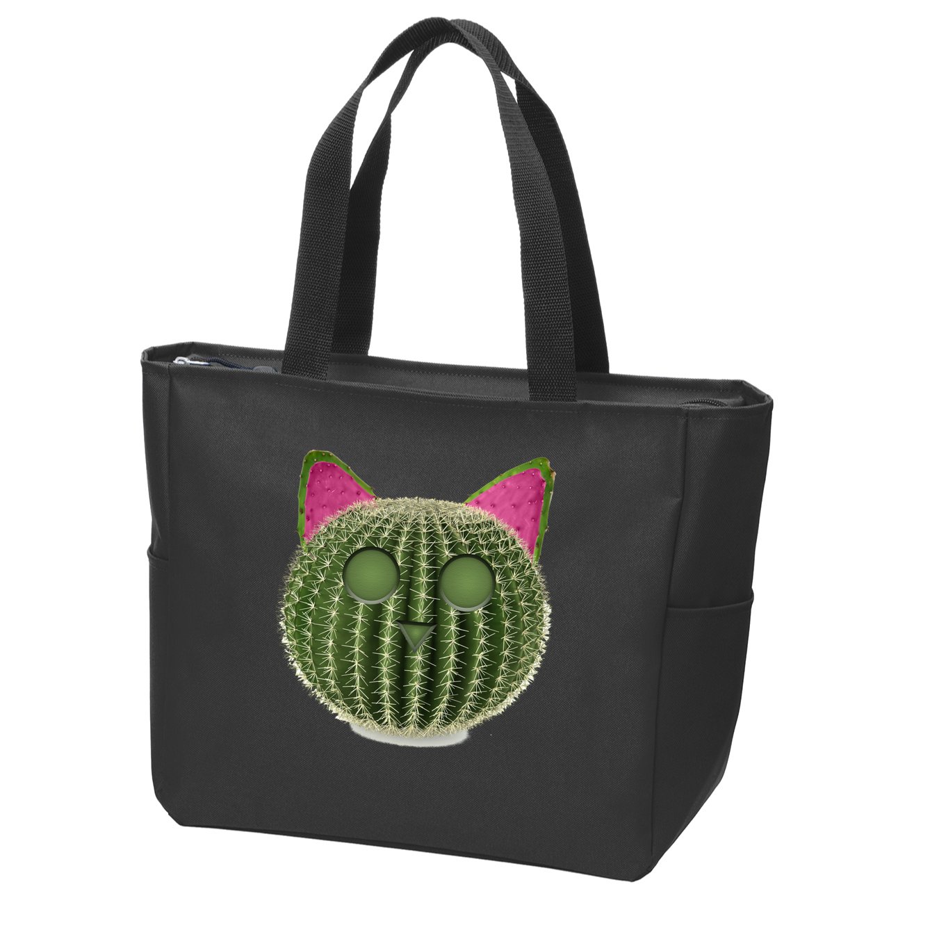 Watermelon Cactus Cat Catcus Zip Tote Bag