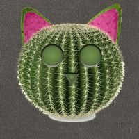 Watermelon Cactus Cat Catcus Cotton Canvas Backpack