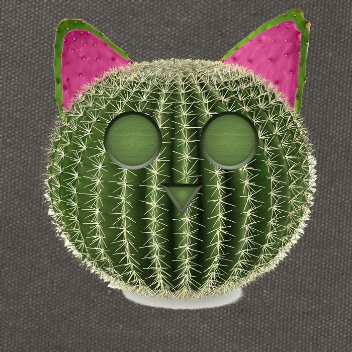 Watermelon Cactus Cat Catcus Cotton Canvas Backpack