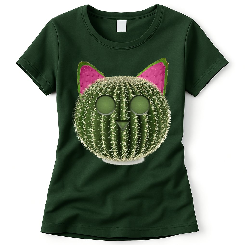 Watermelon Cactus Cat Catcus Womens T-Shirt