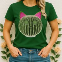 Watermelon Cactus Cat Catcus Womens T-Shirt