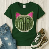 Watermelon Cactus Cat Catcus Womens T-Shirt